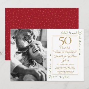Convite Aniversário de 50 Anos de Casamento Fotografia de 