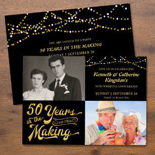 Convite Aniversário de 50 anos de Casamento Fotos de Então