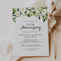 Aniversário de 50 anos de casamento Greenery White