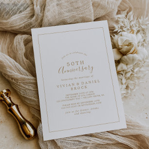 Convite Aniversário de 50 anos de casamento Minimalista Do