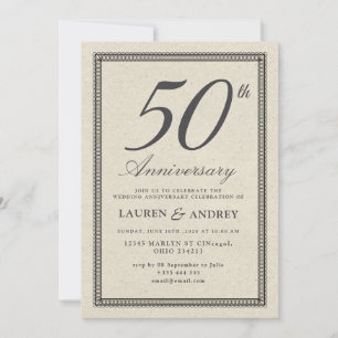 Convite Aniversário de 50 anos de Casamento Minimalista Vi
