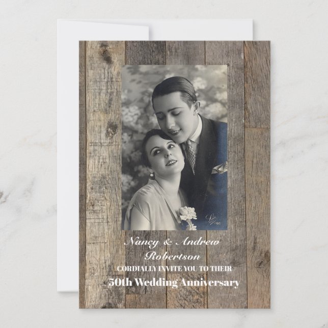 Convite aniversário de 50 anos de casamento no país ociden (Frente)