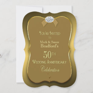 Convite Aniversário de 50 anos de Casamento - Ouro/Diamant