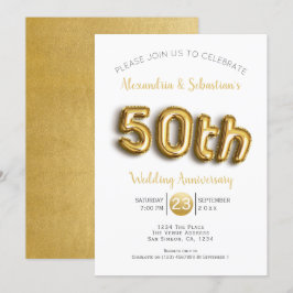Convite Aniversário de 50 anos de Casamento Personalizado