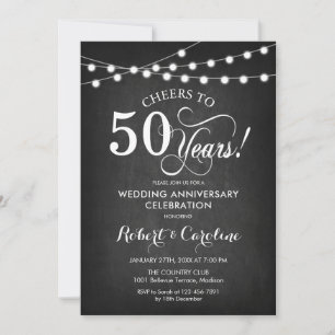 Convite Aniversário de 50 anos de Casamento - Quadro Negro
