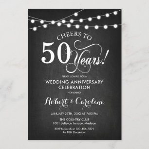 Convite Aniversário de 50 anos de Casamento - Quadro Negro