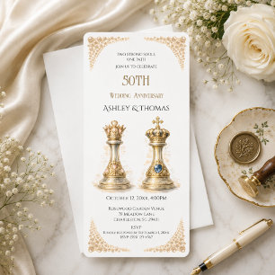 Convite Aniversário de 50 anos de casamento Rei Rainha