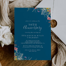 Convite Aniversário de 50 anos de casamento Rustic Meadow