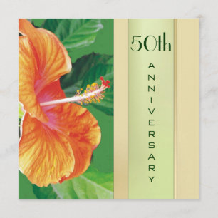 Convite Aniversário de 50 anos de casamento Tangerine Hibi