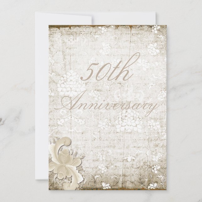 Convite Aniversário de 50 anos de Casamento Telemark Perso (Frente)
