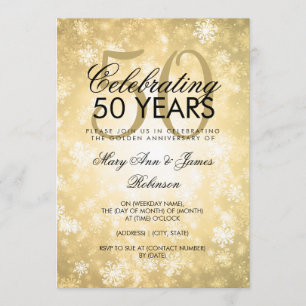 Convite Aniversário de 50 anos de Casamento Winter Wonderl