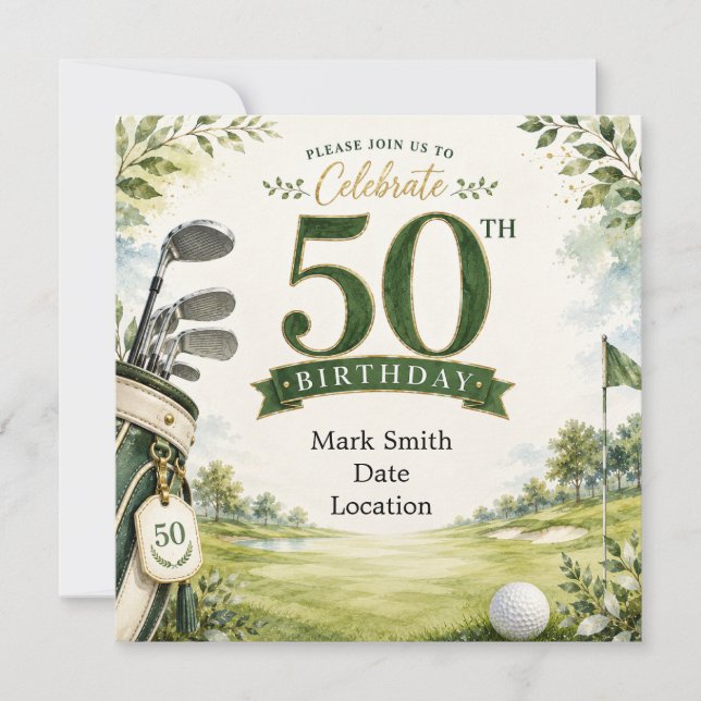 Convite Aniversário de 50 anos de Golfe (Frente)