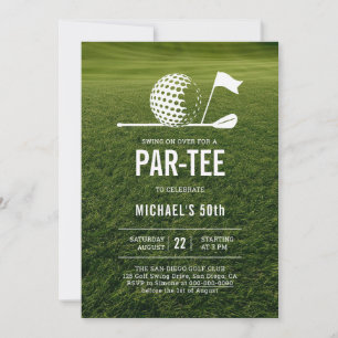 Convite Aniversário de 50 anos de Golfista de Golfe Minima