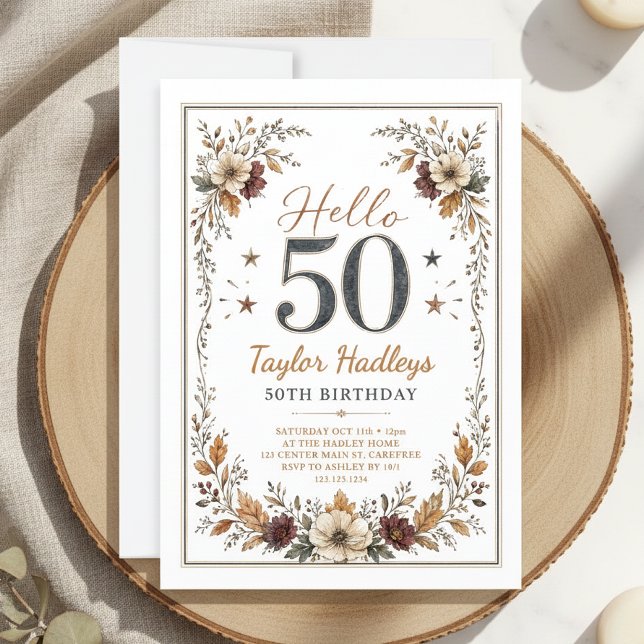 Convite Aniversário de 50 anos de Outono (Criador carregado)