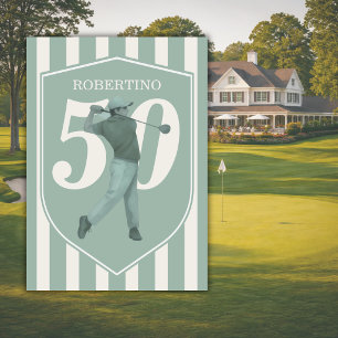 Convite Aniversário de 50 anos do Golfinho Préppy Vintage 
