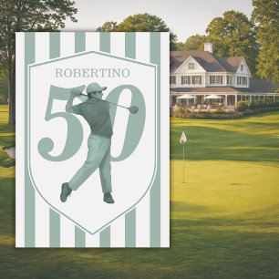 Convite Aniversário de 50 anos do Golfinho Préppy Vintage 