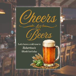 Convite Aniversário de 50 anos do Homem Cheers To Years Be