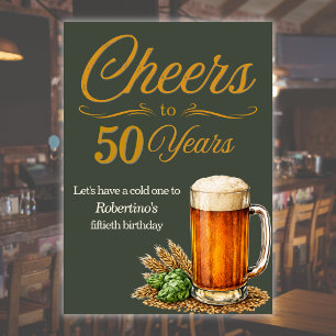 Convite Aniversário de 50 anos do Homem Cheers To Years Be