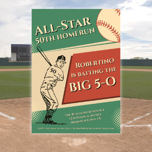 Convite Aniversário de 50 anos do Homem de Beisebol All St