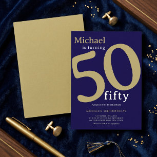 Convite Aniversário de 50 anos do homem elegante moderno M