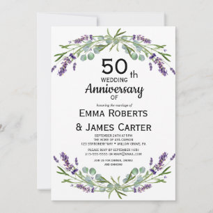 Convite Aniversário de 50 anos do Lavender Greenery