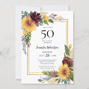 Convite Aniversário de 50 anos dos Girassóis