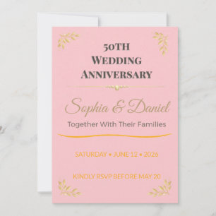 Convite Aniversário de 50 anos Elegante Personalizado