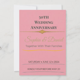 Convite Aniversário de 50 anos | Elegante | Personalizado 