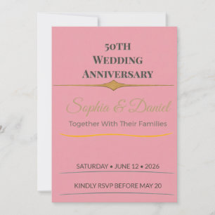 Convite Aniversário de 50 anos Elegante Personalizado
