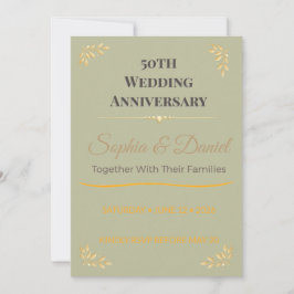 Convite Aniversário de 50 anos | Elegante | Personalizado 