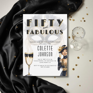 Convite Aniversário de 50 anos Fabuloso dos Anos 1920