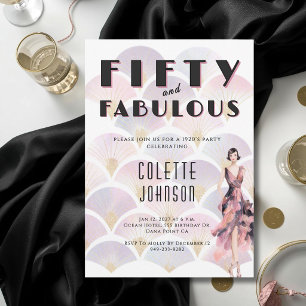 Convite Aniversário de 50 anos Fabuloso dos anos 1920