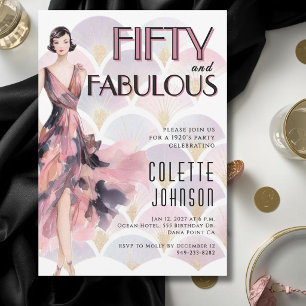 Convite Aniversário de 50 anos Fabuloso dos Anos 20