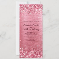 Aniversário de 50 anos Glittery Rosa Brushed Foil
