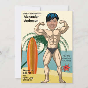 Convite Aniversário de 50 anos 💪🤣 Humorístico Masculino