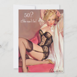 Convite Aniversário de 50 anos, Lingerie Preta Sexy Vintag