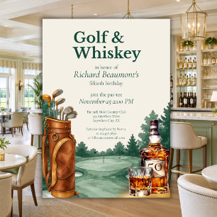 Convite Aniversário de 50 anos masculino com tema de golfe
