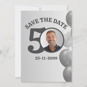 Convite Aniversário de 50 anos minimalista para homem - Sa