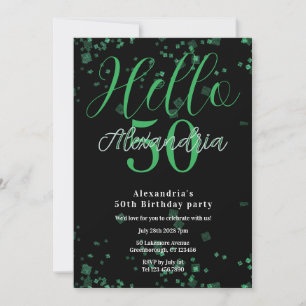 Convite Aniversário de 50 anos Personalizado Elegante Pret