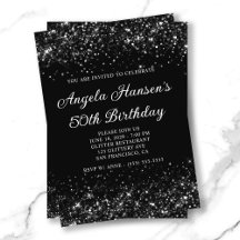 Aniversário de 50 anos Preto Brilhante