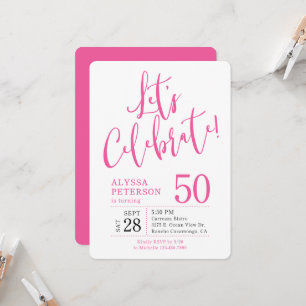 Convite Aniversário de 50 anos Rosa Vamos Celebrar