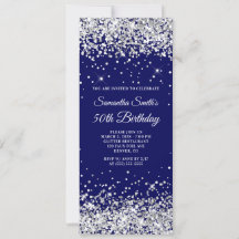 Aniversário de 50 anos Silver Glitter Navy