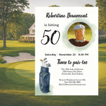 Aniversário de 50 anos tema de golfe elegante para