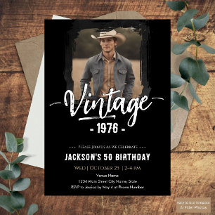 Convite Aniversário de 50 anos Vintage