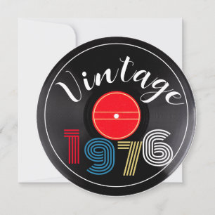 Convite Aniversário de 50 anos Vintage 1976 Faixa Retro Di
