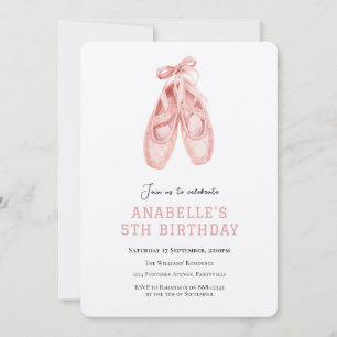 Convite Aniversário de 5 anos de menina ballet