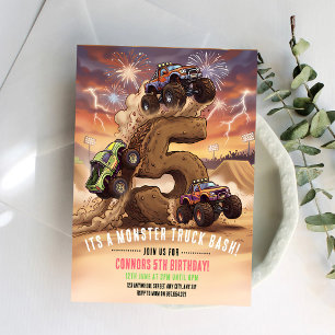 Convite Aniversário de 5 anos do Monster Truck Boom Crash