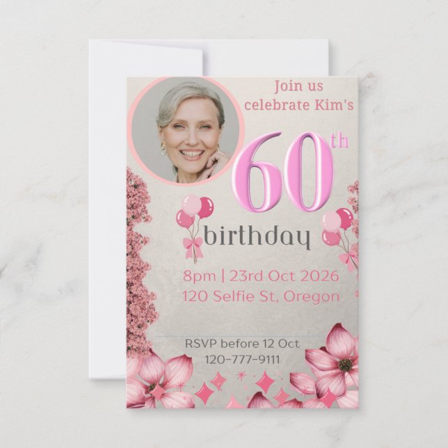Convite Aniversário de 60 anos (Frente)