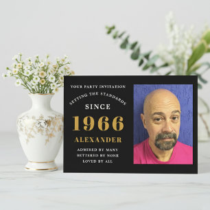 Convite Aniversário de 60 anos 1966 Foto Personalizada Pre