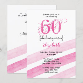 Convite Aniversário de 60 anos 60 anos fabulosos ROSA